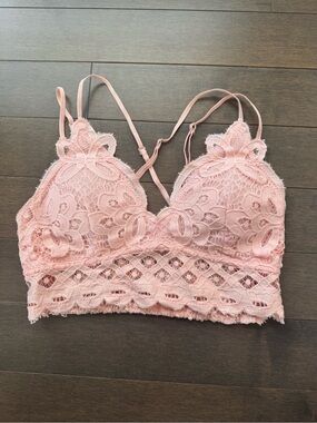 Anemone Pink Floral Lace Bralette